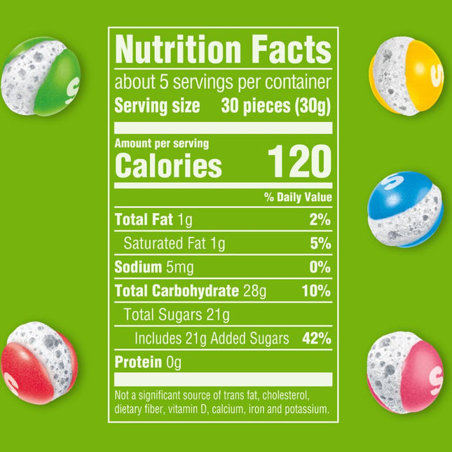 SKITTLES POP'd Sour Freeze Dried Candy 5.5 oz 2 Pack