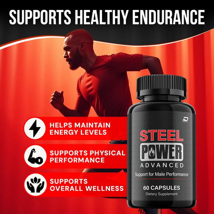 Steel Power Capsules for Men Daily Supplement 3 Pack 180 Capsules