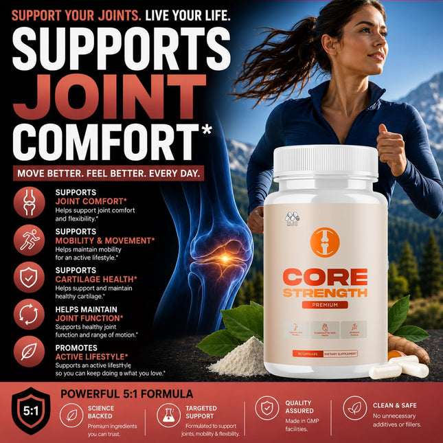 Core Strength Supplement Capsules with Natural Ingredients & Multivitamins 60 Capsules