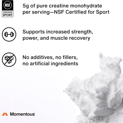 Momentous Creatine Monohydrate Powder - 90 Servings