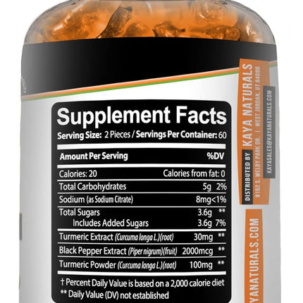 Kaya Naturals Turmeric Gummies (120 Count)
