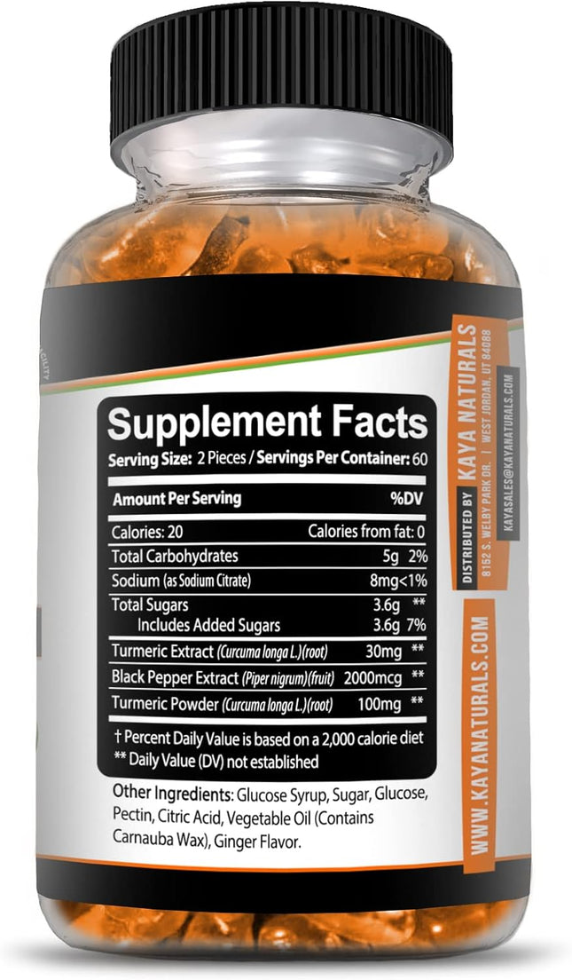 Kaya Naturals Turmeric Gummies (120 Count)