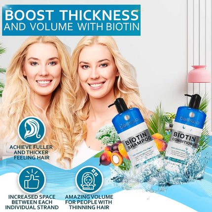 Biotin Shampoo and Conditioner Set Sulfate and Paraben Free Hair Care