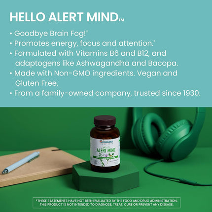 Himalaya Hello Alert Mind Focus & Energy Supplement 60 Vegan Capsules