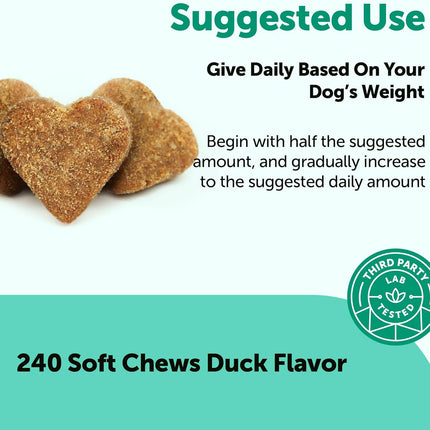 Micro Ingredients Probiotics for Dogs Soft Chews – 6 Billion CFU with Prebiotics, Enzymes & Pumpkin, Duck Flavor, 240 Count