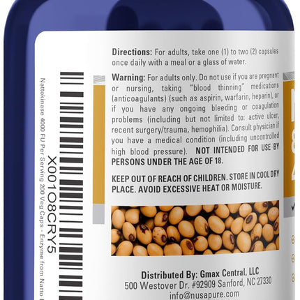 NusaPure Nattokinase -  200 Capsules