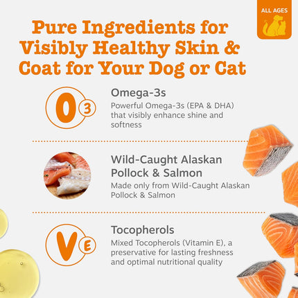 Zesty Paws Wild Alaskan Omega-3 Blend – Pollock & Salmon Oil for Dogs & Cats, 8.5 oz