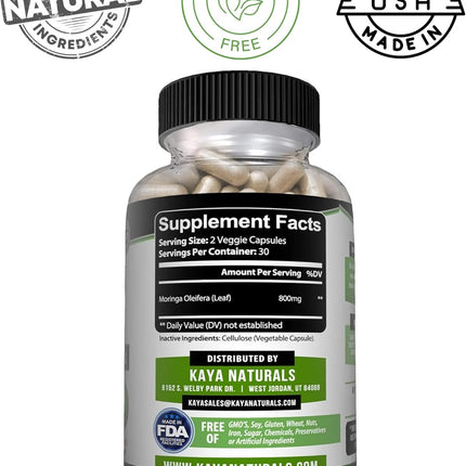 Kaya Naturals Moringa Leaf Extract (60 Count)