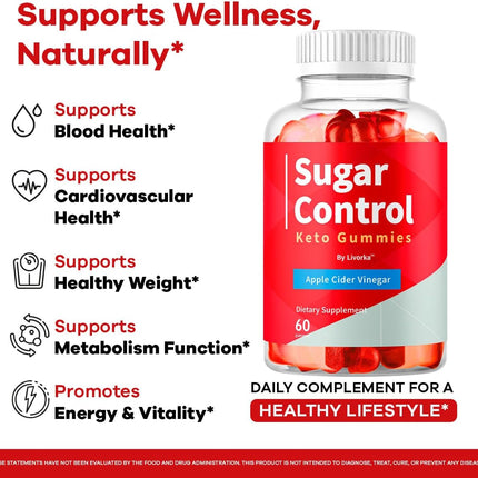 SugarControl Keto ACV Gummies Apple Cider Vinegar 60 Count
