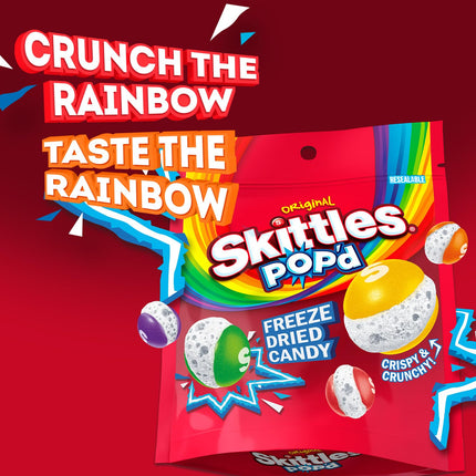 SKITTLES POP'd Original & Sour Freeze Dried Candy Bundle 5.5 oz 2 Pack