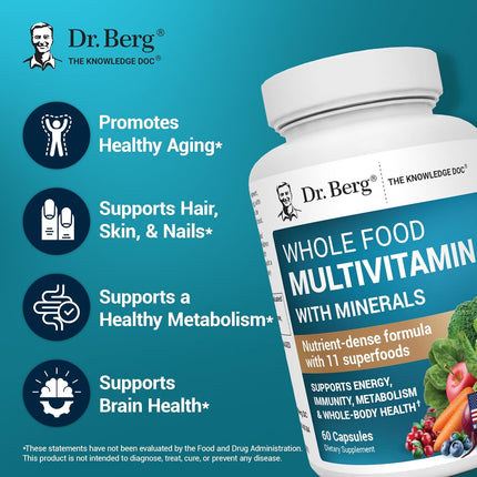 Dr. Berg Whole Food Multivitamin Capsules - 60 Count