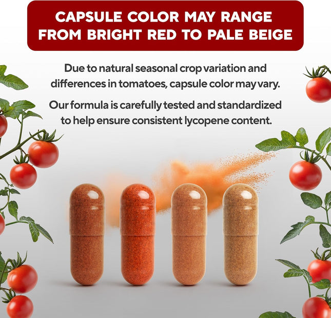 Lycopene Supplement with Tomato Extract – Antioxidant Support, Non-GMO, 120 Capsules