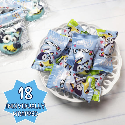 Bluey Lollipop Rings Orange & Blue Raspberry Flavored Candy 18 Count