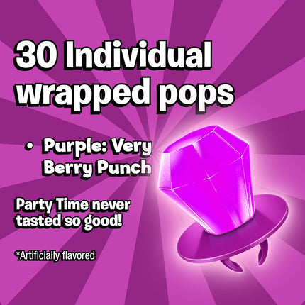 Ring Pop Very Berry Punch Flavored Hard Candy Lollipops 30 Count