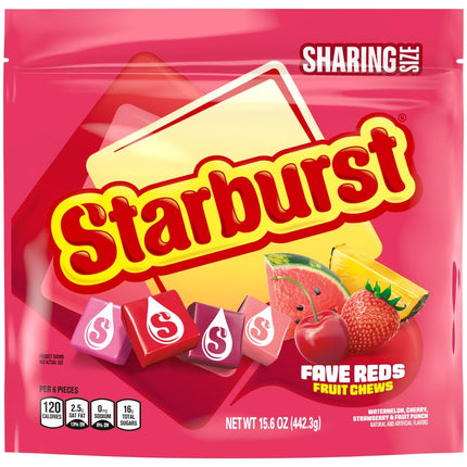 STARBURST FaveREDS Fruit Chews Candy 15.6 oz Sharing Size Bag