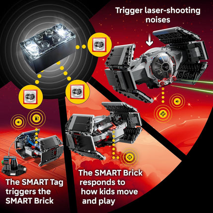 LEGO Star Wars SMART Play Darth Vader’s TIE Fighter Set – Interactive SMART Brick Toy for Kids 8+, Gift Idea – 75421