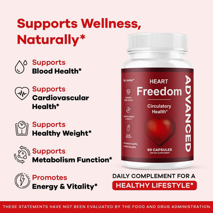 Heart Freedom Supplement Capsules with Natural Ingredients 120 Capsules (2 Pack)