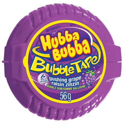 Hubba Bubba Bubble Tape Gushing Grape Bubble Gum 1.97 oz 12 Pack