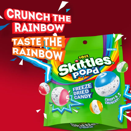 SKITTLES POP'd Sour Freeze Dried Candy 5.5 oz 2 Pack