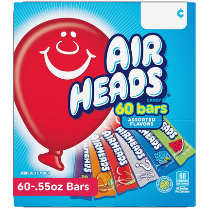 Airheads Full-Size Taffy Candy Variety Pack 60 Count Box