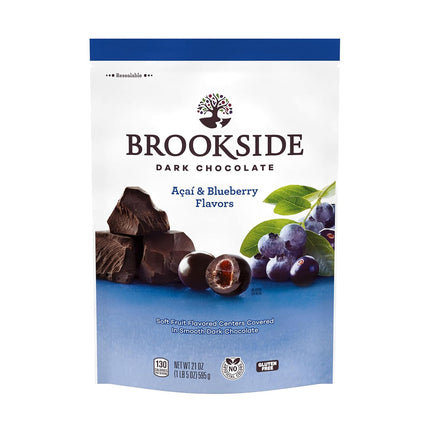 Brookside Dark Chocolate Acai & Blueberry Flavored Snacking Chocolate – Fruit Centers, 21 oz Bag