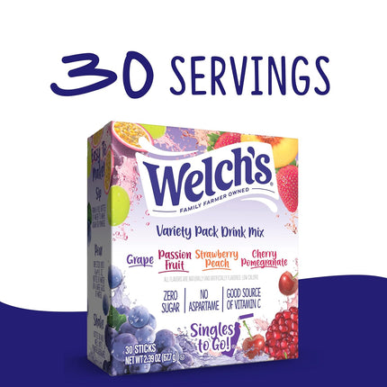 Welch’s Singles To Go Variety Pack Powdered Drink Mix 30 Servings