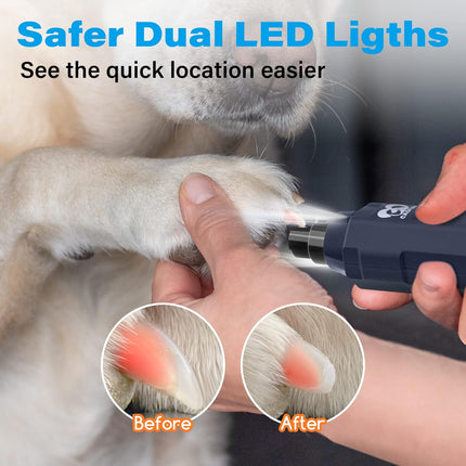 Casfuy 6-Speed Dog Nail Grinder – Rechargeable Electric Pet Nail Trimmer for Small, Medium & Large Dogs