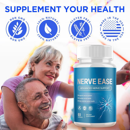 Nerve Ease Supplement Capsules with Natural Ingredients 120 Capsules (2 Pack)