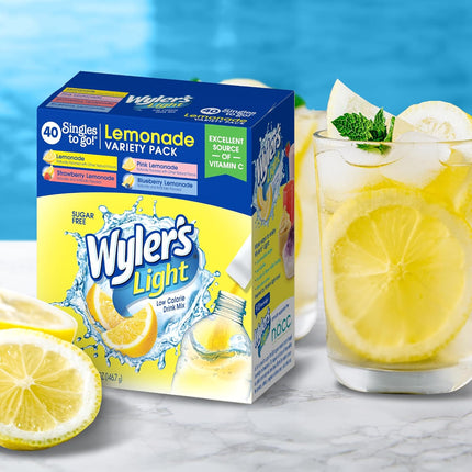 Wyler’s Light Lemonade Variety Pack Powder Drink Mix 40 Count