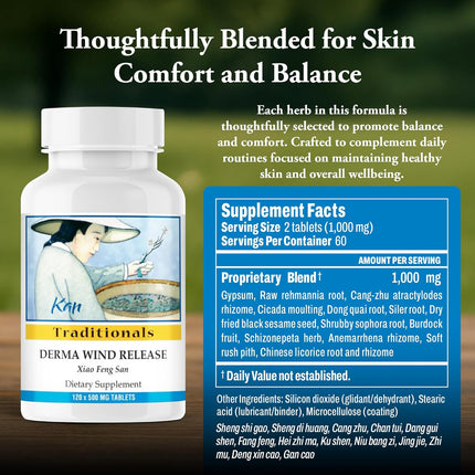 Kan Herbs Derma Wind Release Tablets 120 Count