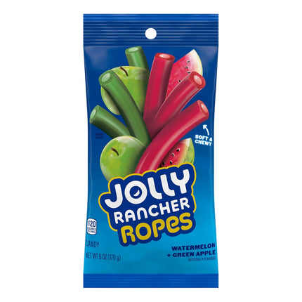JOLLY RANCHER Watermelon & Green Apple Candy Ropes 6 oz 4 Pack