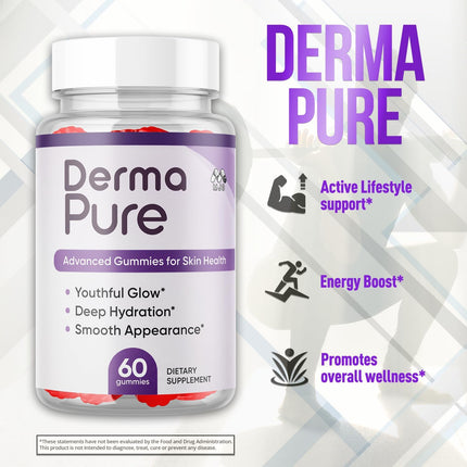 Derma Pure Supplement Gummies with Natural Ingredients 60 Gummies