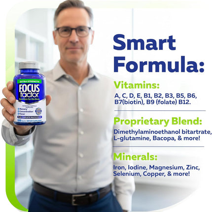 Focus Factor Adults Extra Strength Brain Health Multivitamin 120 Count