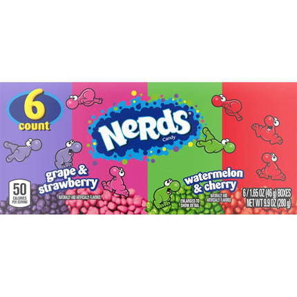 NERDS Dual Variety Pack Crunchy Fruity Candy Grape Strawberry Watermelon Cherry 9.9 oz 6 Pack