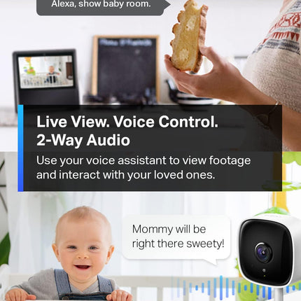 TP-Link Tapo Indoor Security Camera 1080p with Night Vision and Two-Way Audio C100