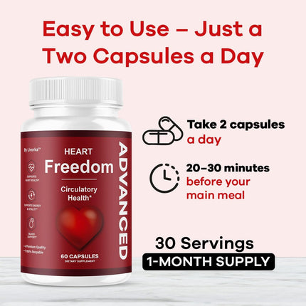 Heart Freedom Supplement Capsules with Natural Ingredients 120 Capsules (2 Pack)