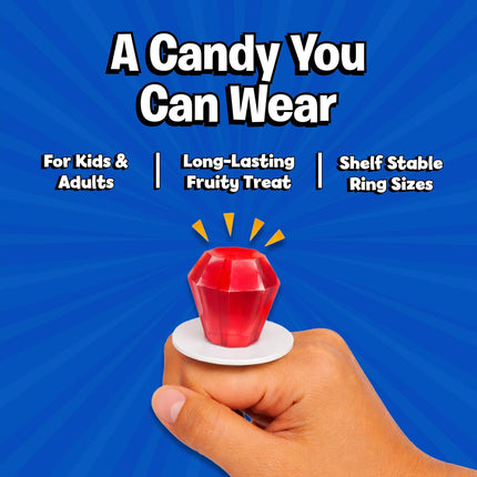 Ring Pop Red White & Blue Cherry & Blue Raspberry Hard Candy Lollipops 10 Count