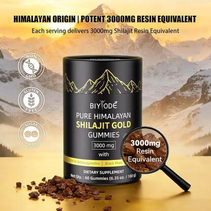 Shilajit Gummies with Ashwagandha Gokshura Fulvic Acid No Added Sugar