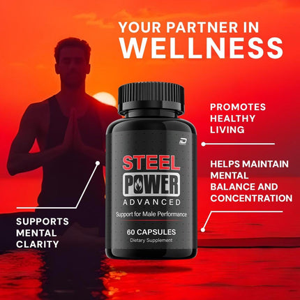 Steel Power Capsules for Men Daily Supplement 3 Pack 180 Capsules