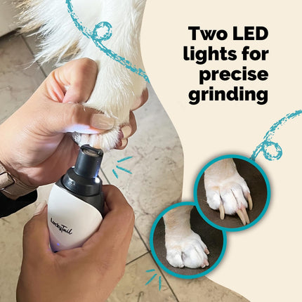 LuckyTail Pet Nail Grinder – USB Rechargeable Dog & Cat Nail Trimmer with LED Lights, 2 Speeds