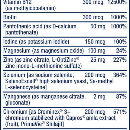 Life Extension One-Per-Day Multivitamin 25+ Nutrients 60 Tablets