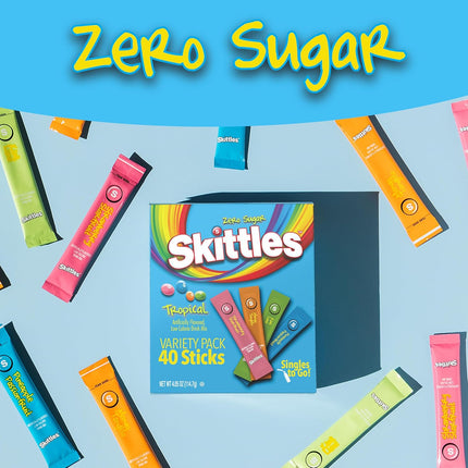 Skittles Singles To Go Tropical Variety Pack Zero Sugar Drink Mix 40 Servings