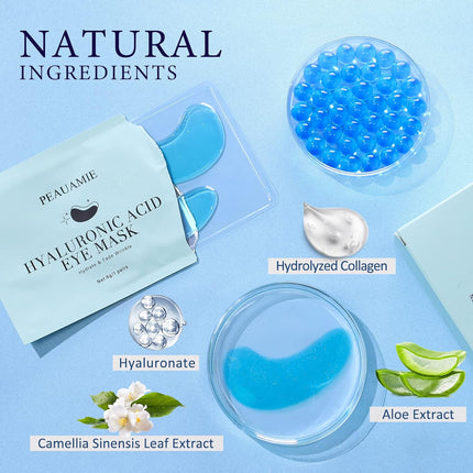 PEAUAMIE Hyaluronic Acid Under Eye Patches for Dark Circles 30 Pairs