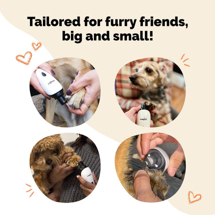 LuckyTail Pet Nail Grinder – USB Rechargeable Dog & Cat Nail Trimmer with LED Lights, 2 Speeds
