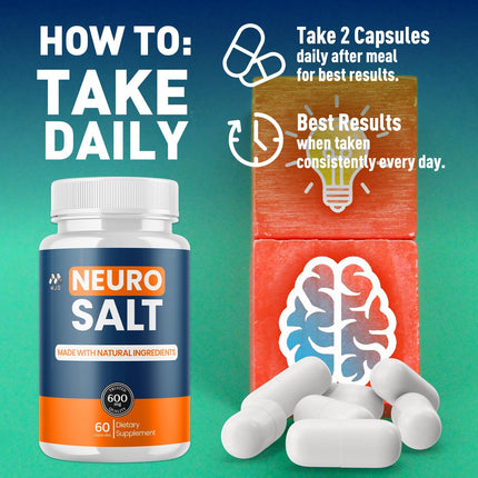 Neuro Salt Supplement Capsules with Natural Ingredients & Multivitamins 120 Capsules (2 Pack)