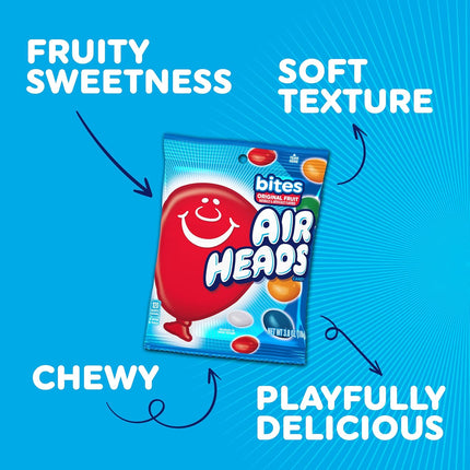 Airheads Candy Bites Assorted Fruit Flavored Chewy Candy 2 oz 18 Pack