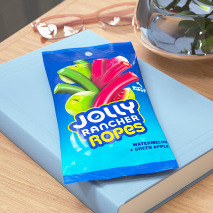 JOLLY RANCHER Watermelon & Green Apple Candy Ropes 6 oz Bag