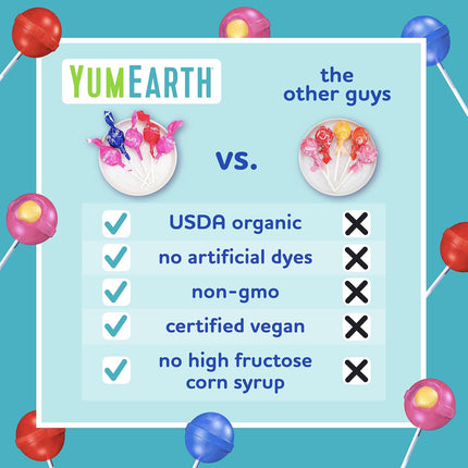 YumEarth Organic Duo Pops Fruit Chew Center Lollipops 20 Count
