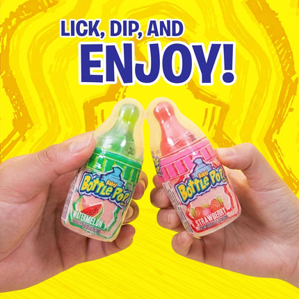 Baby Bottle Pop Candy Lollipops with Powdered Dip Assorted Flavors 10 Count Variety Pack