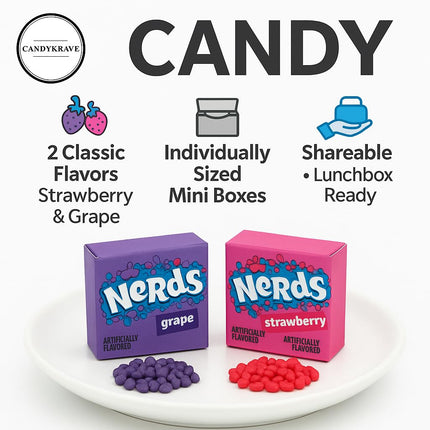 NERDS Gummy Clusters Grape & Strawberry Mini Candy Boxes 1 lb